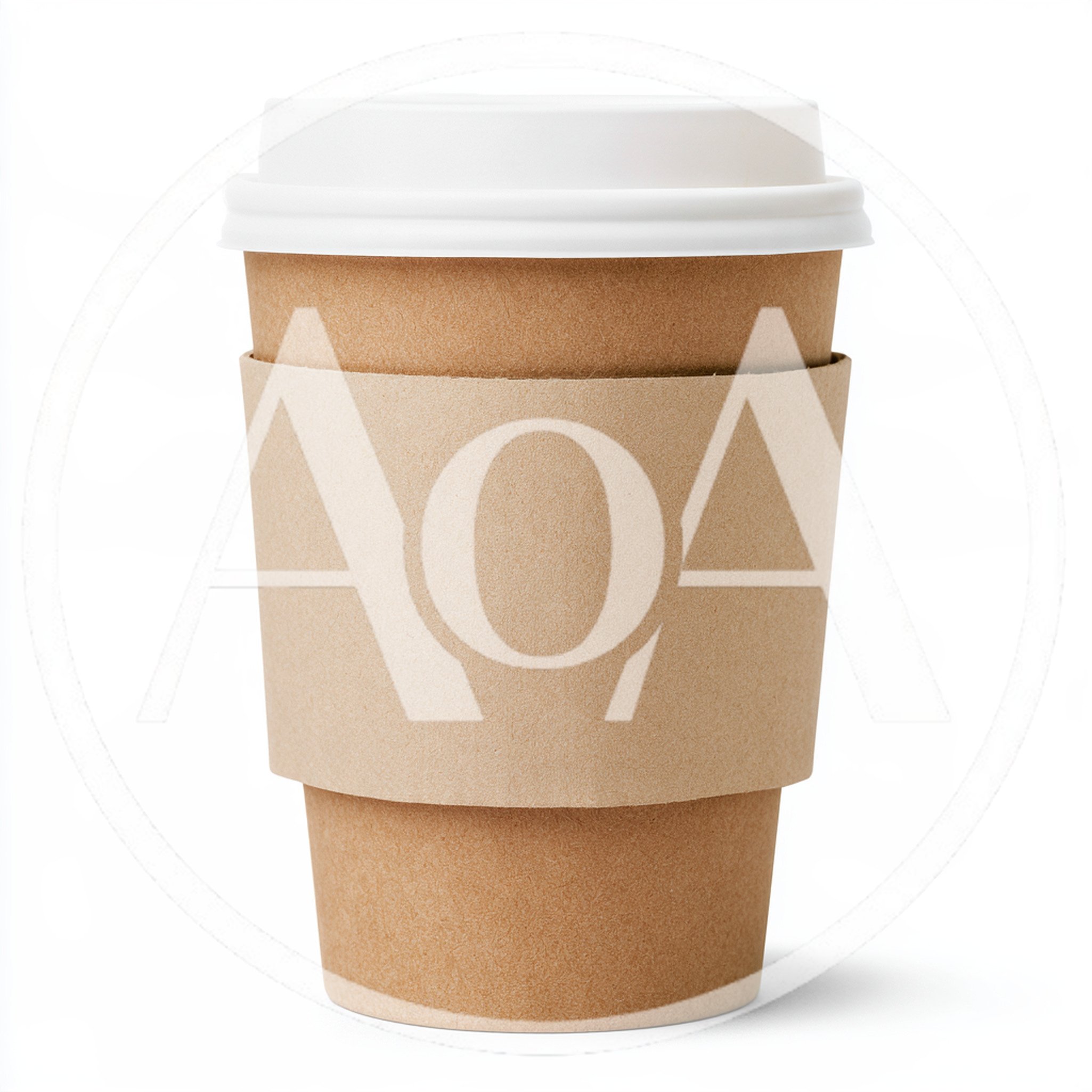 Disposable Paper Coffee Cup With White Lid