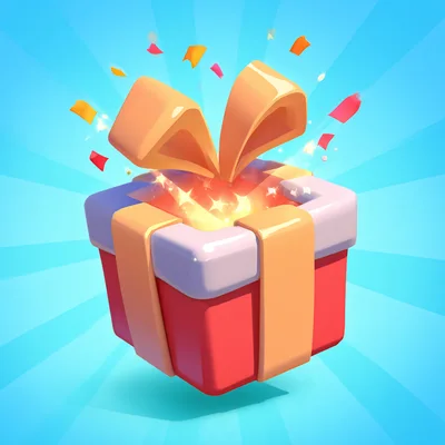 3D Rendered Gift Box With Confetti And Glowing Light
