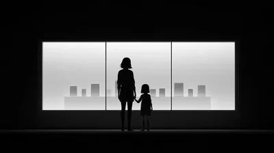 Mother And Daughter Looking At Store Display Window