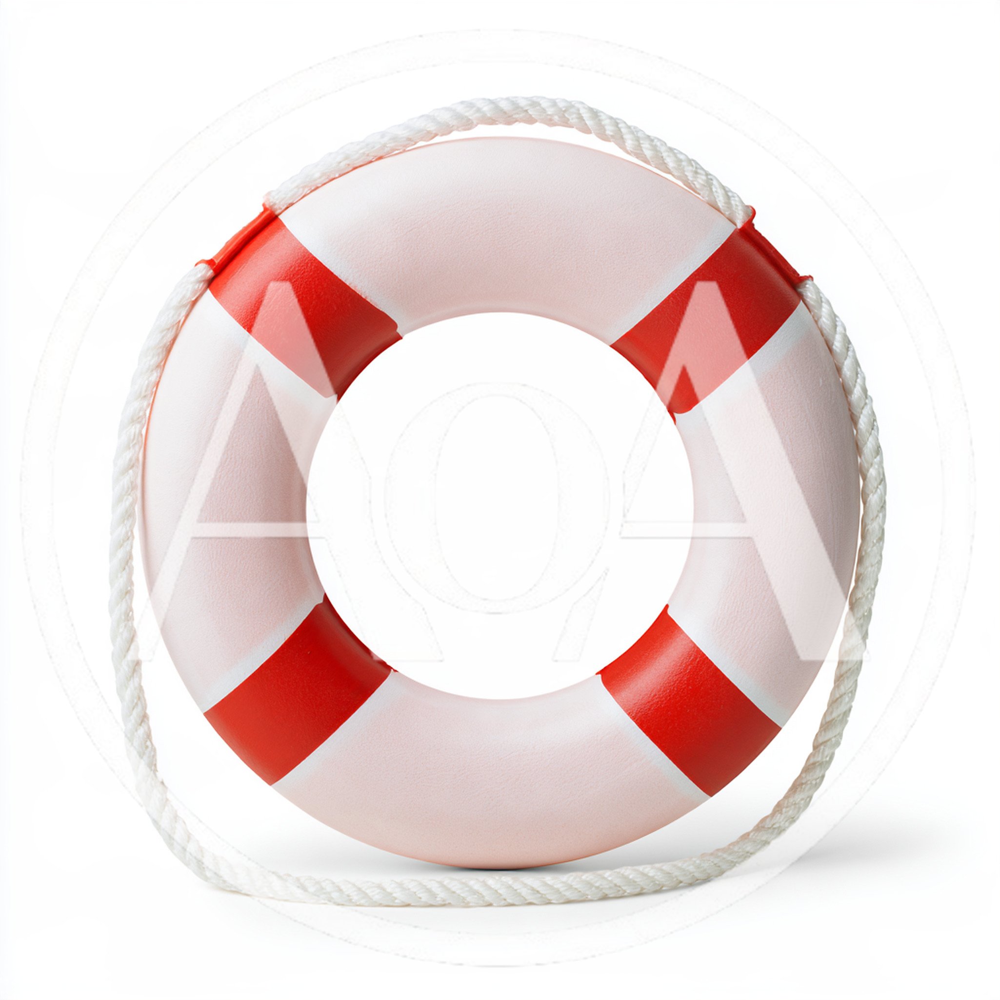 Classic Red And White Lifebuoy Ring Isolated On White