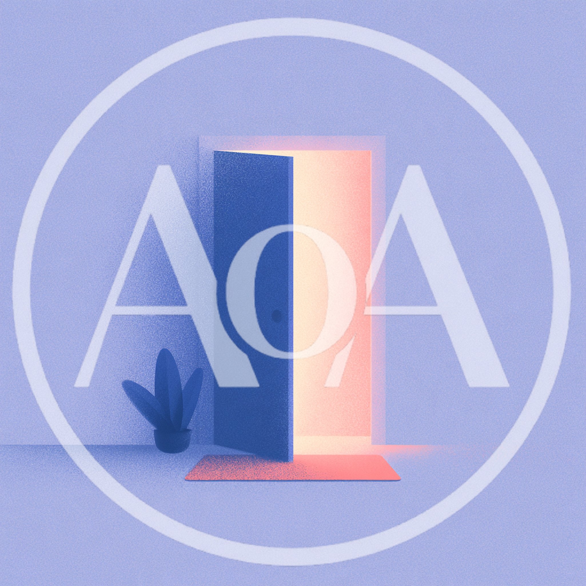 Minimalist Illustration Of An Open Door With Warm Light