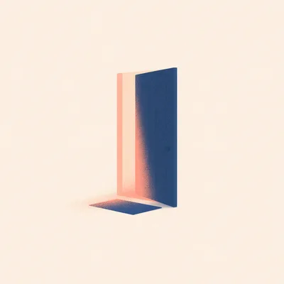 Minimalist Illustration Of An Open Door With Light