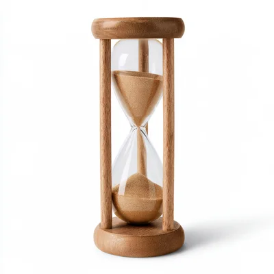 Wooden Hourglass With Flowing Sand