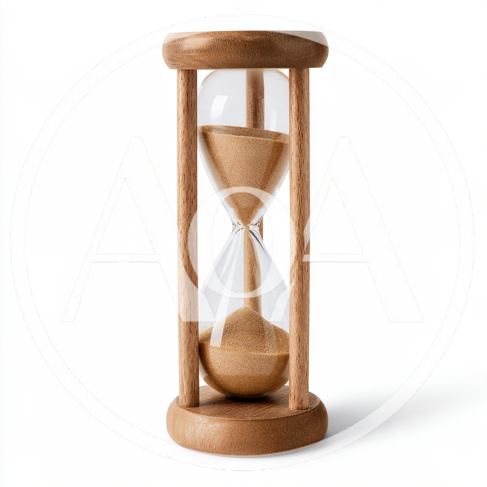 Wooden Hourglass With Flowing Sand