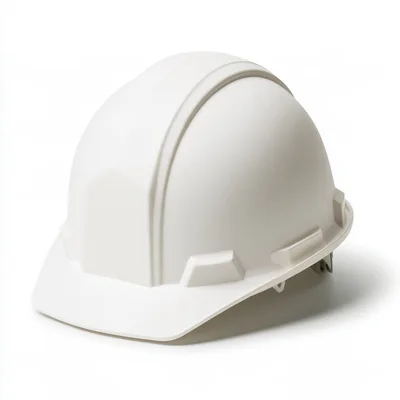 White Construction Hard Hat Isolated On White Background