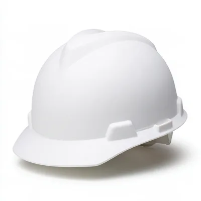 White Construction Hard Hat Isolated On White Background
