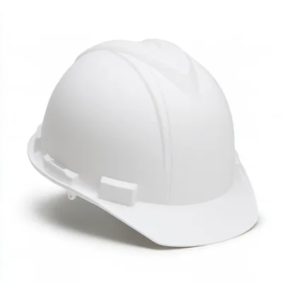 White Safety Hard Hat Isolated On White Background