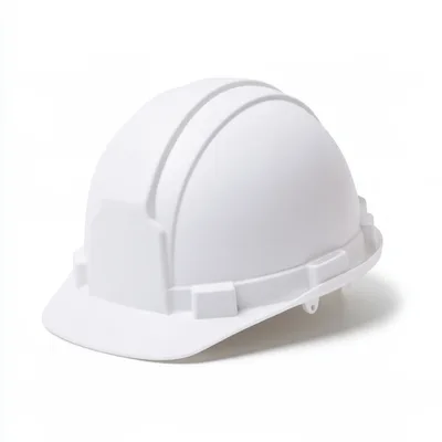 White Hard Hat Isolated On White Background