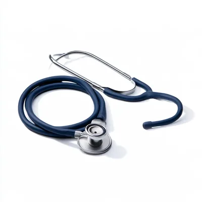 Blue Medical Stethoscope Isolated On White Background
