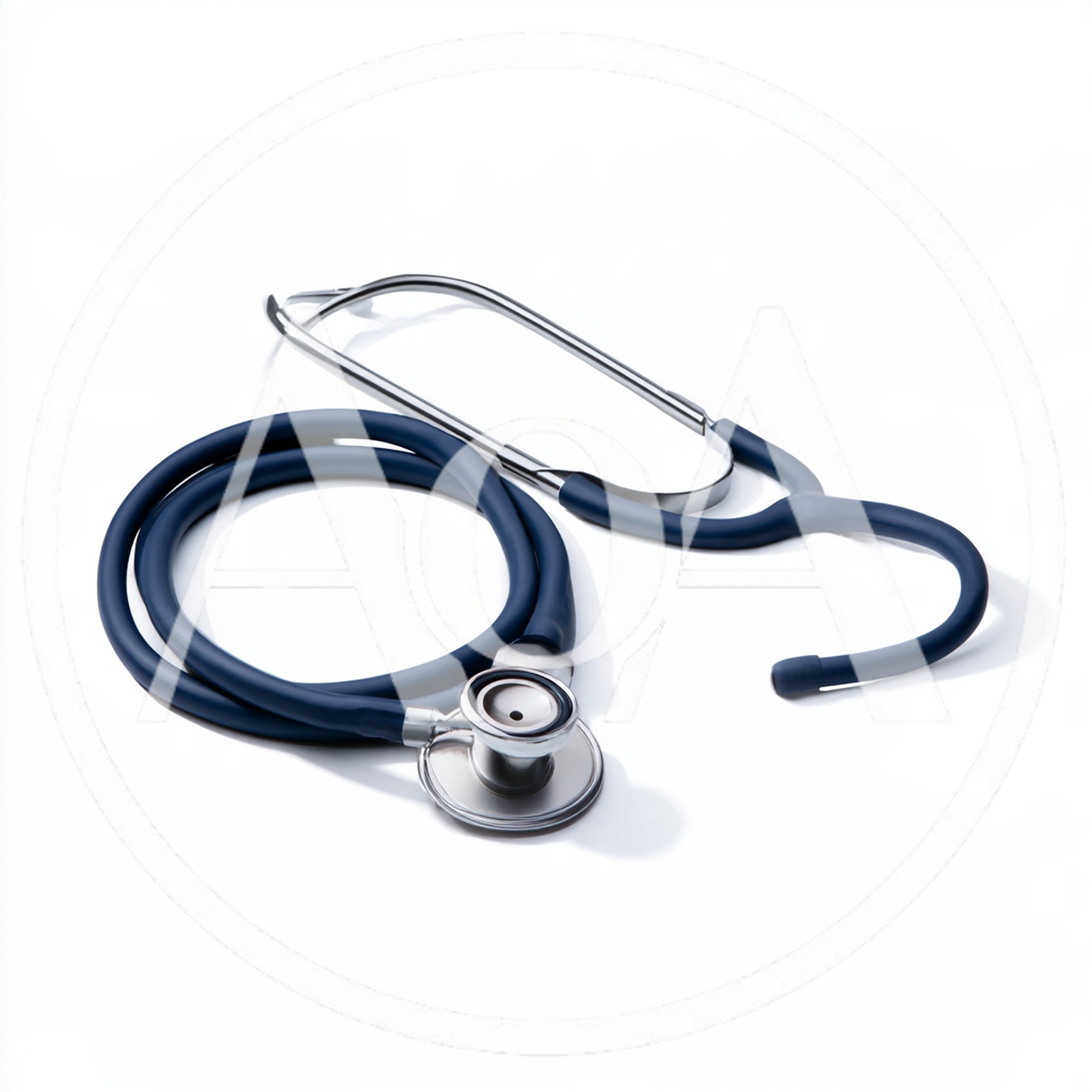 Blue Medical Stethoscope Isolated On White Background