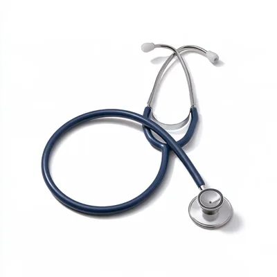 Blue Medical Stethoscope Isolated On White Background