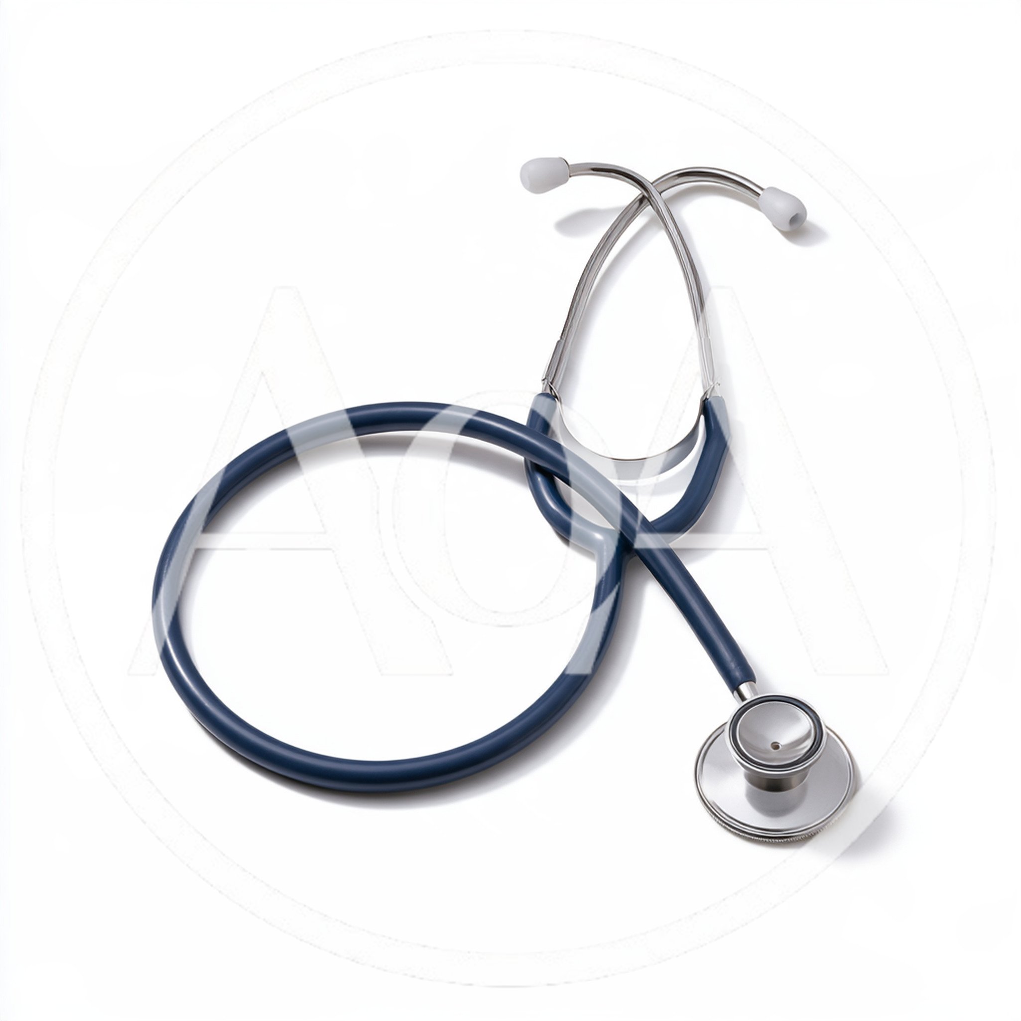 Blue Medical Stethoscope Isolated On White Background