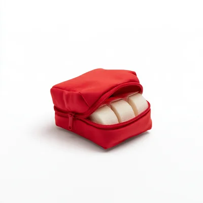 Red First Aid Kit With Medical Bandages