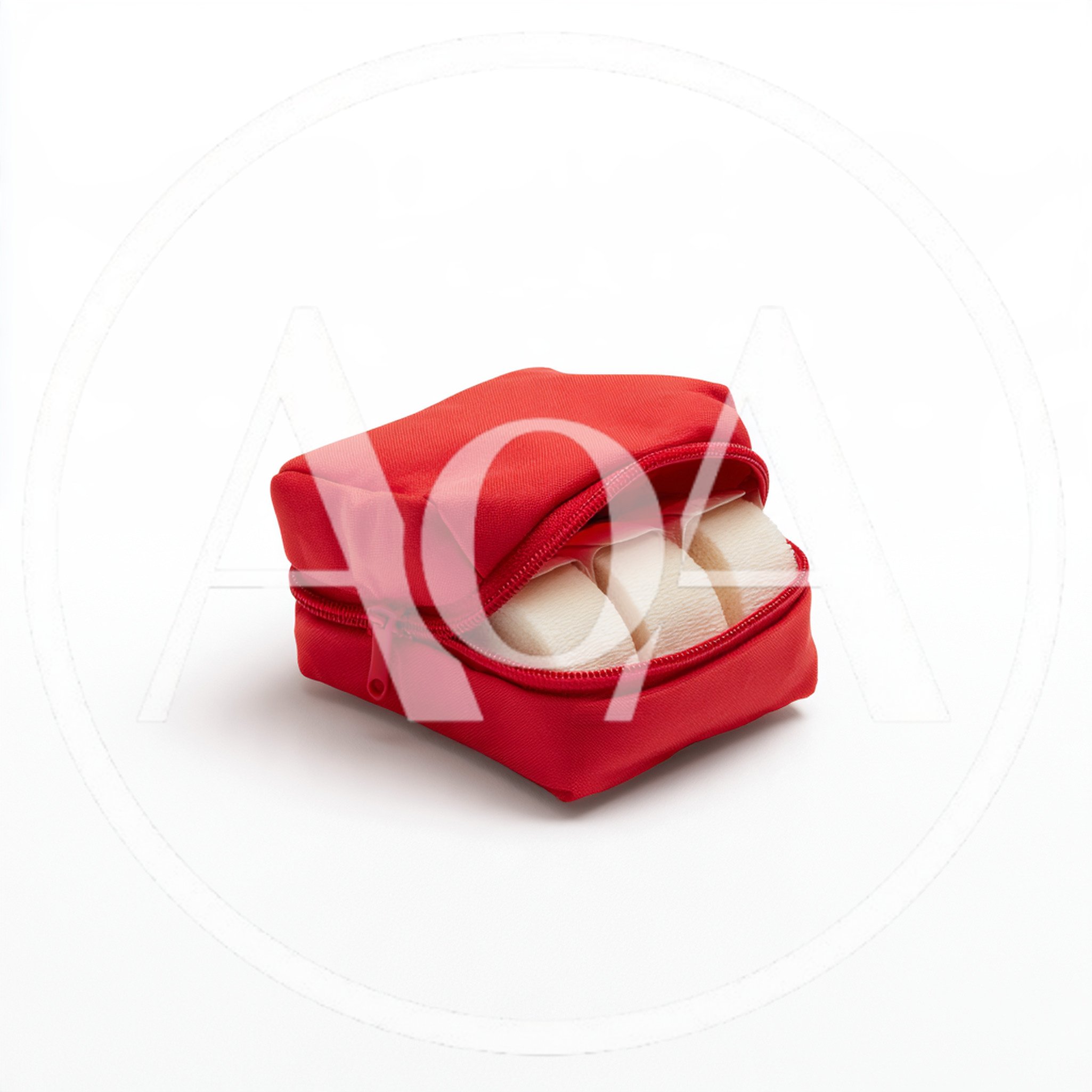 Red First Aid Kit With Medical Bandages
