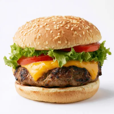 Classic Cheeseburger With Lettuce And Tomato