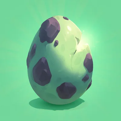 Cracked Dinosaur Egg With Glowing Light