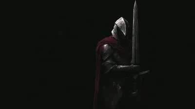 Dark Fantasy Knight Standing With A Greatsword