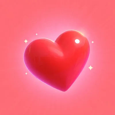 3D Rendered Glossy Red Heart Icon