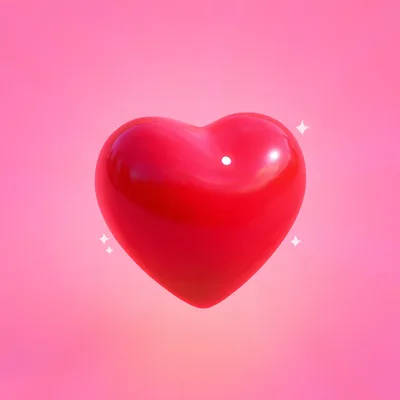 3D Rendered Glossy Red Heart Icon