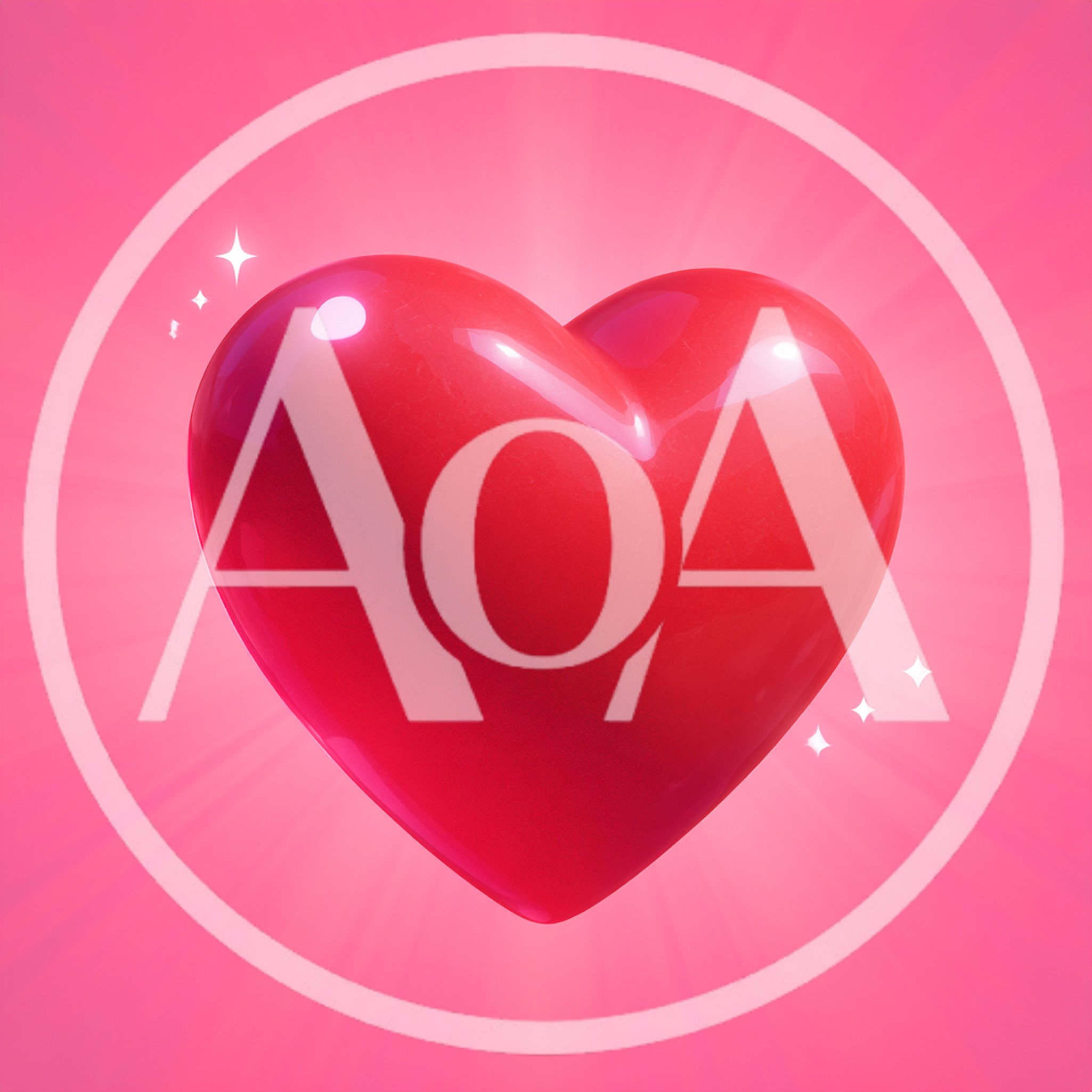 Glossy Red Heart Icon With Radiant Pink Background