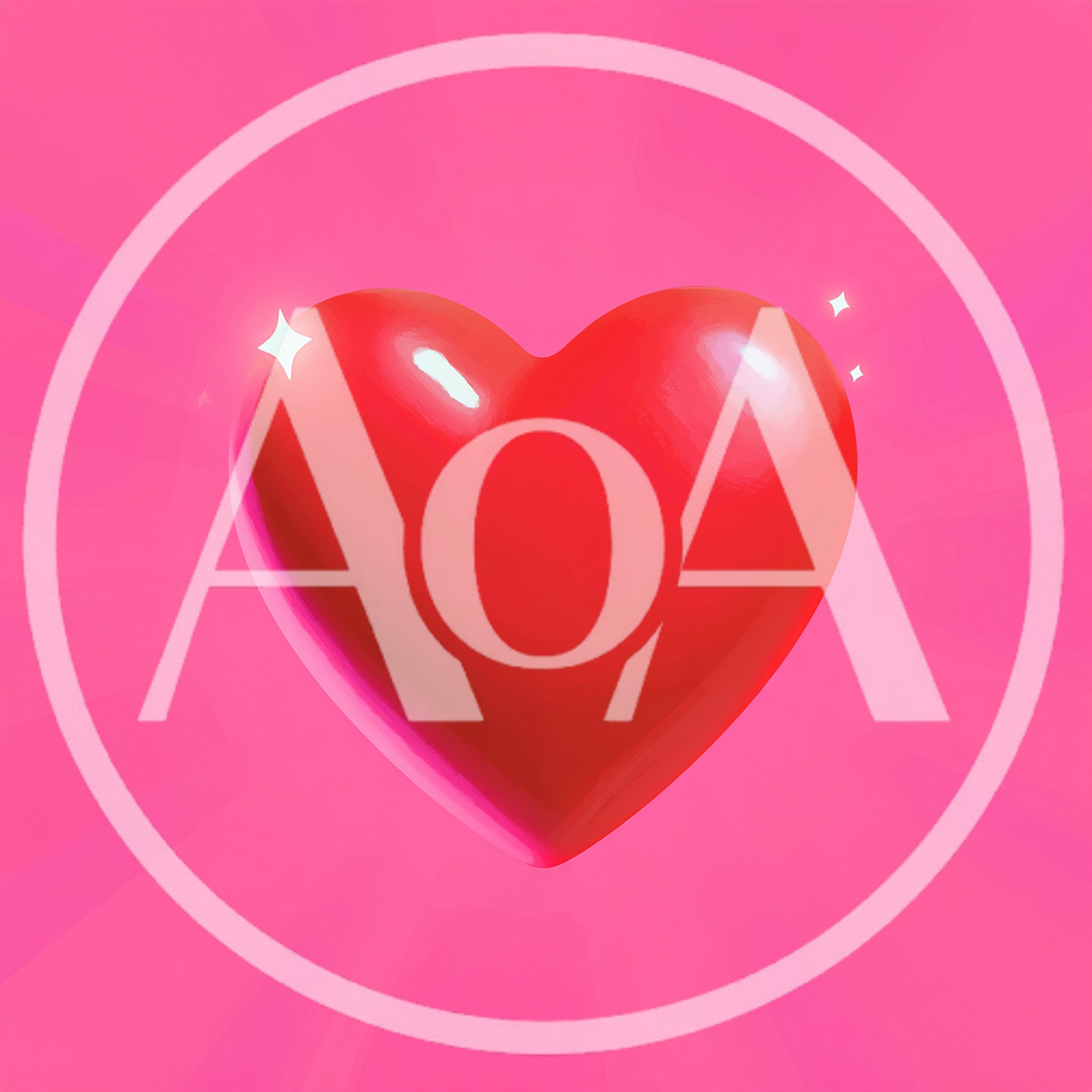 Glossy Red Heart Icon On Pink Background