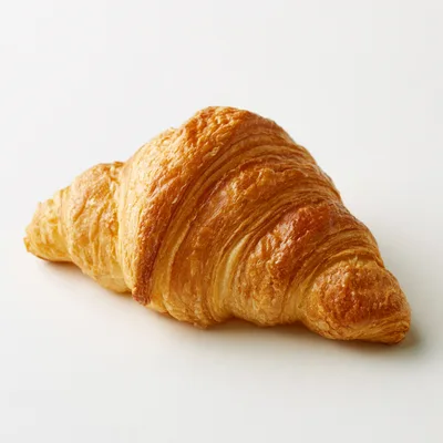 Fresh Golden Brown Croissant On White Background