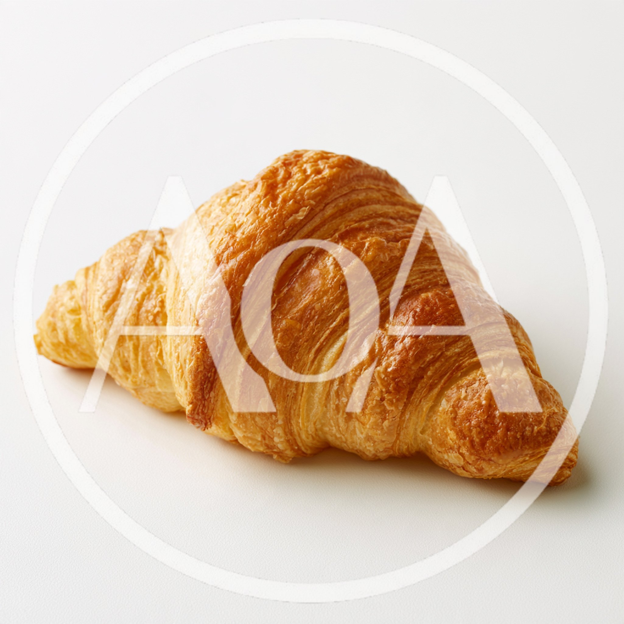Fresh Golden Brown Croissant On White Background