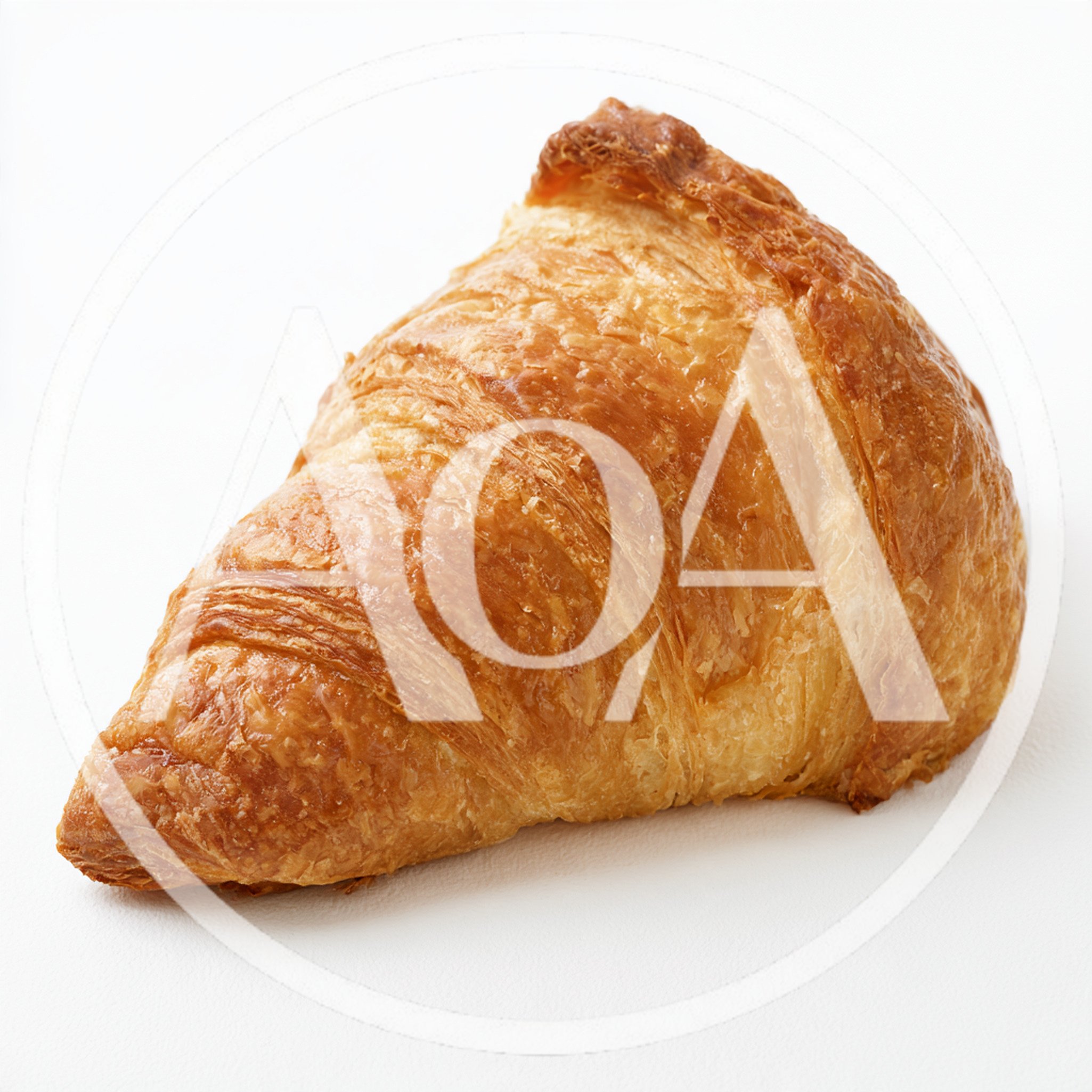Fresh Golden Brown Buttery Croissant On White Background