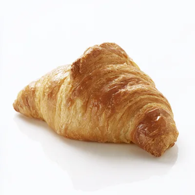 Fresh Golden Brown Croissant On White Background