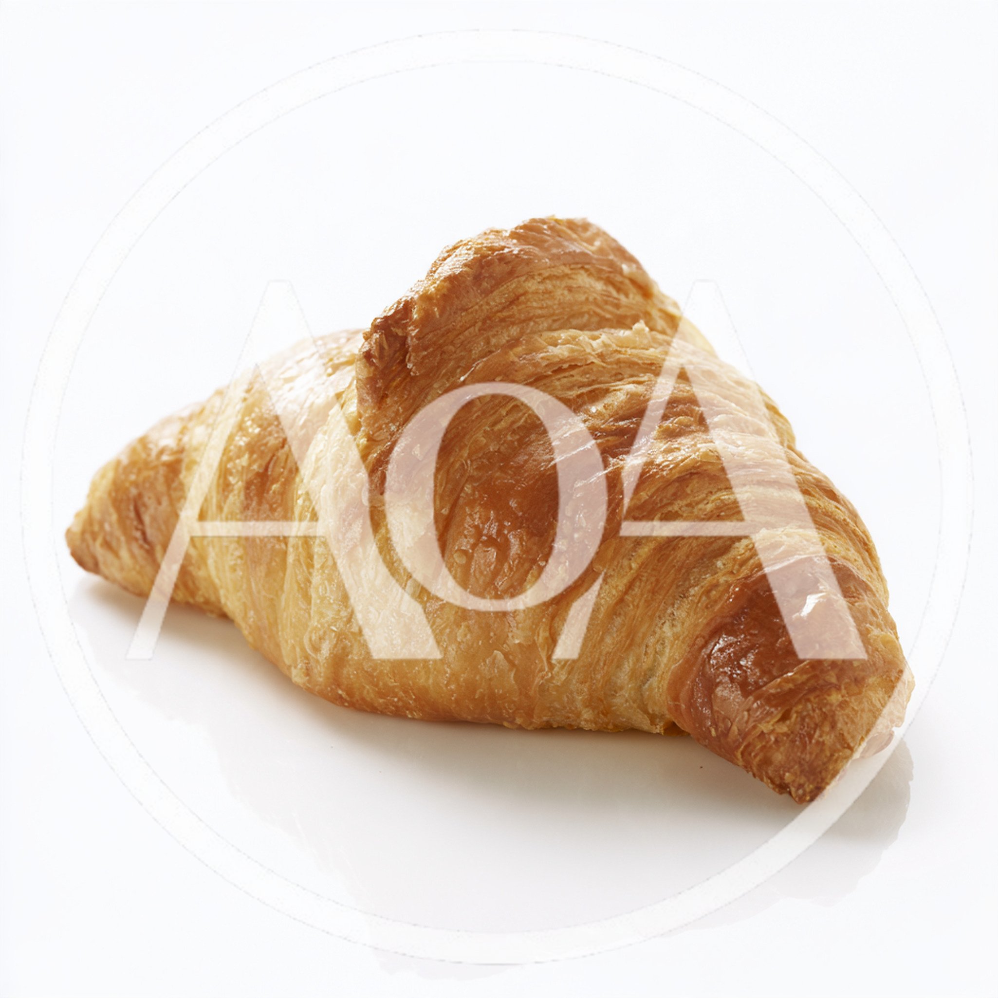 Fresh Golden Brown Croissant On White Background
