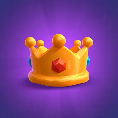 3D Rendered Golden Crown With Gemstones