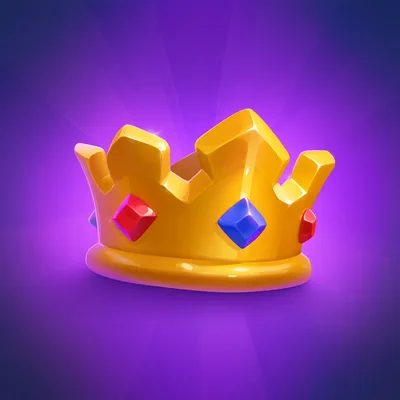 Golden Crown With Gemstones On Purple Background
