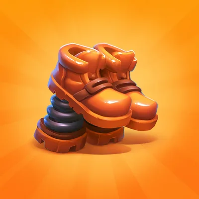 Cartoon Style Spring Loaded Boots Illustration