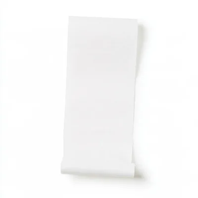 Blank White Receipt Paper Roll Isolated On White Background