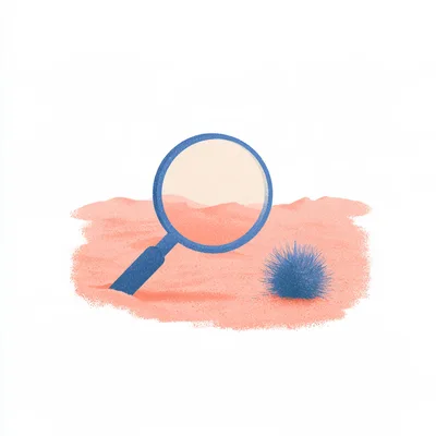 Magnifying Glass Over Desert Sand With Tumbleweed