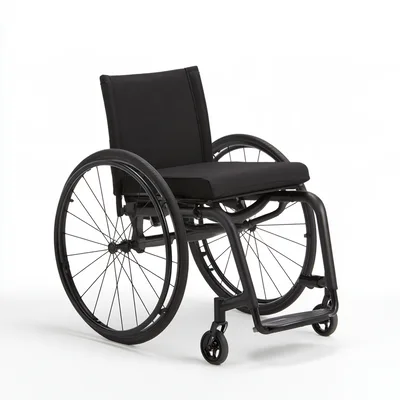 Modern Lightweight Manual Wheelchair On White Background