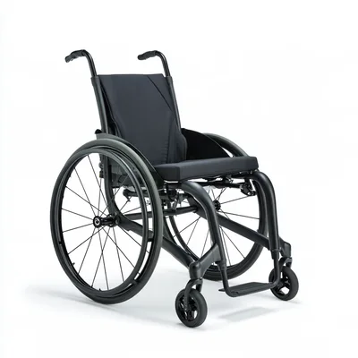 Modern Lightweight Manual Wheelchair On White Background