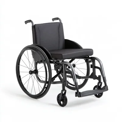 Modern Lightweight Manual Wheelchair On White Background