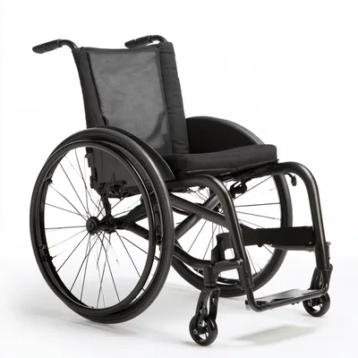 Modern Lightweight Manual Wheelchair On White Background