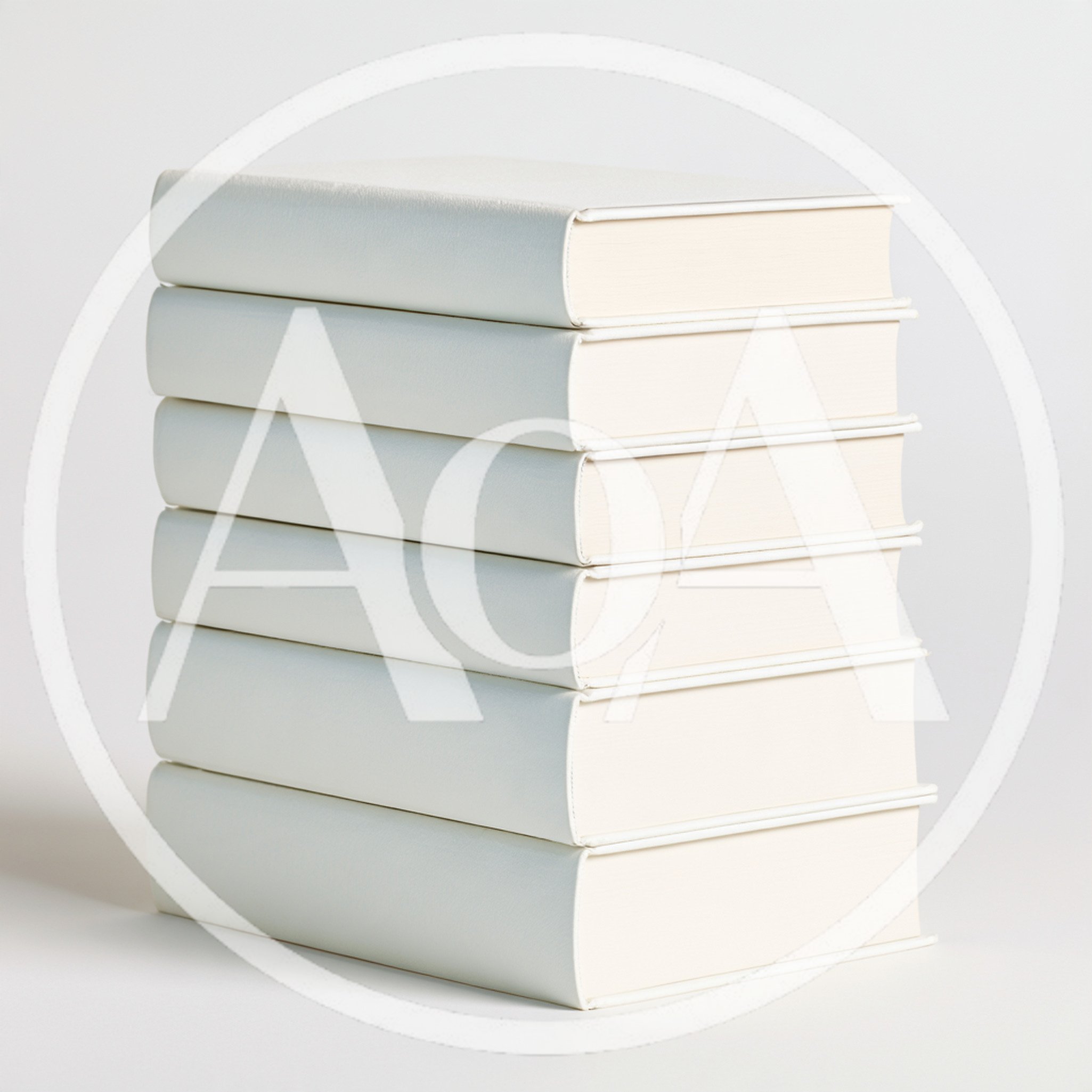 Stack Of Blank White Hardcover Books
