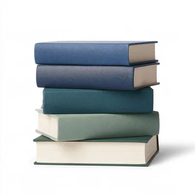 Stack Of Five Colorful Hardcover Books