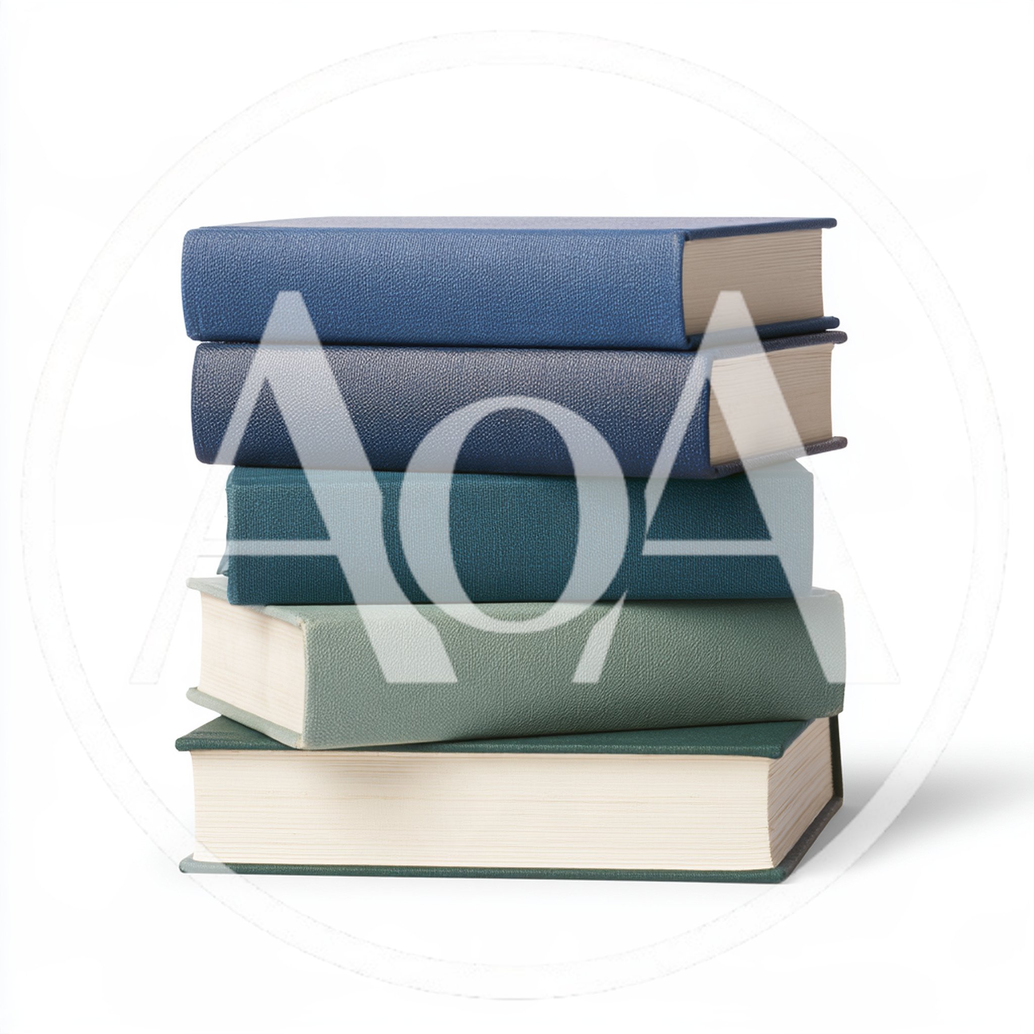 Stack Of Five Colorful Hardcover Books