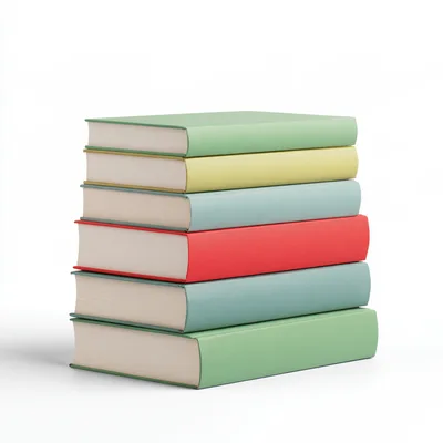 Stack Of Six Colorful Hardcover Books
