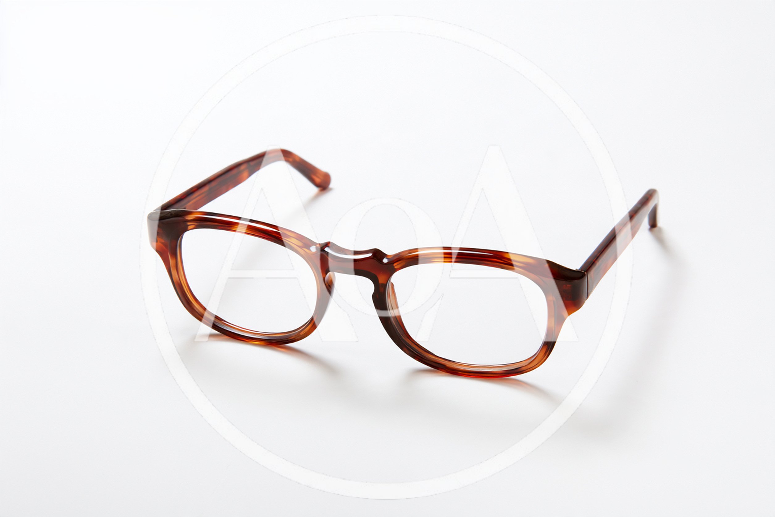 Tortoiseshell Eyeglasses On A Clean White Background
