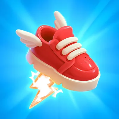 Red Winged Sneaker With Lightning Bolt Icon