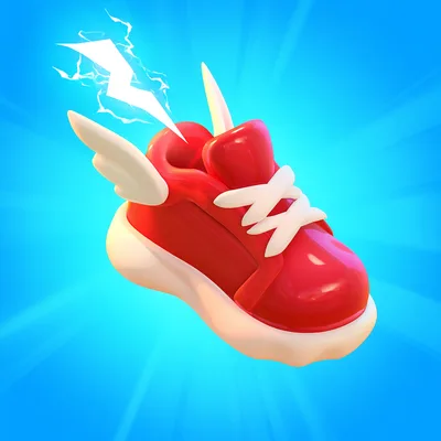 3D Render Of A Red Winged Running Shoe