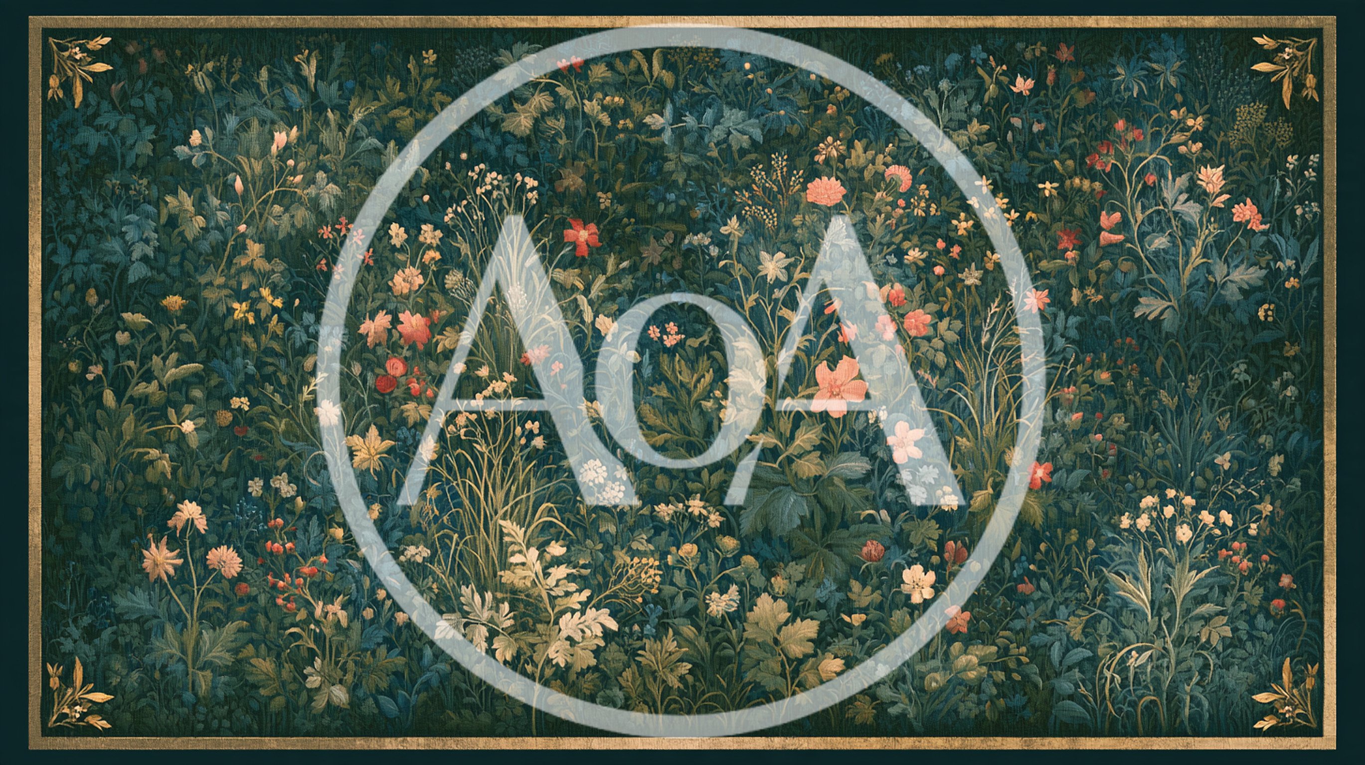 Medieval Style Floral Tapestry With Intricate Botanical Details