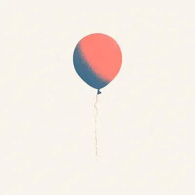 Minimalist Illustration Of A Single Floating Balloon