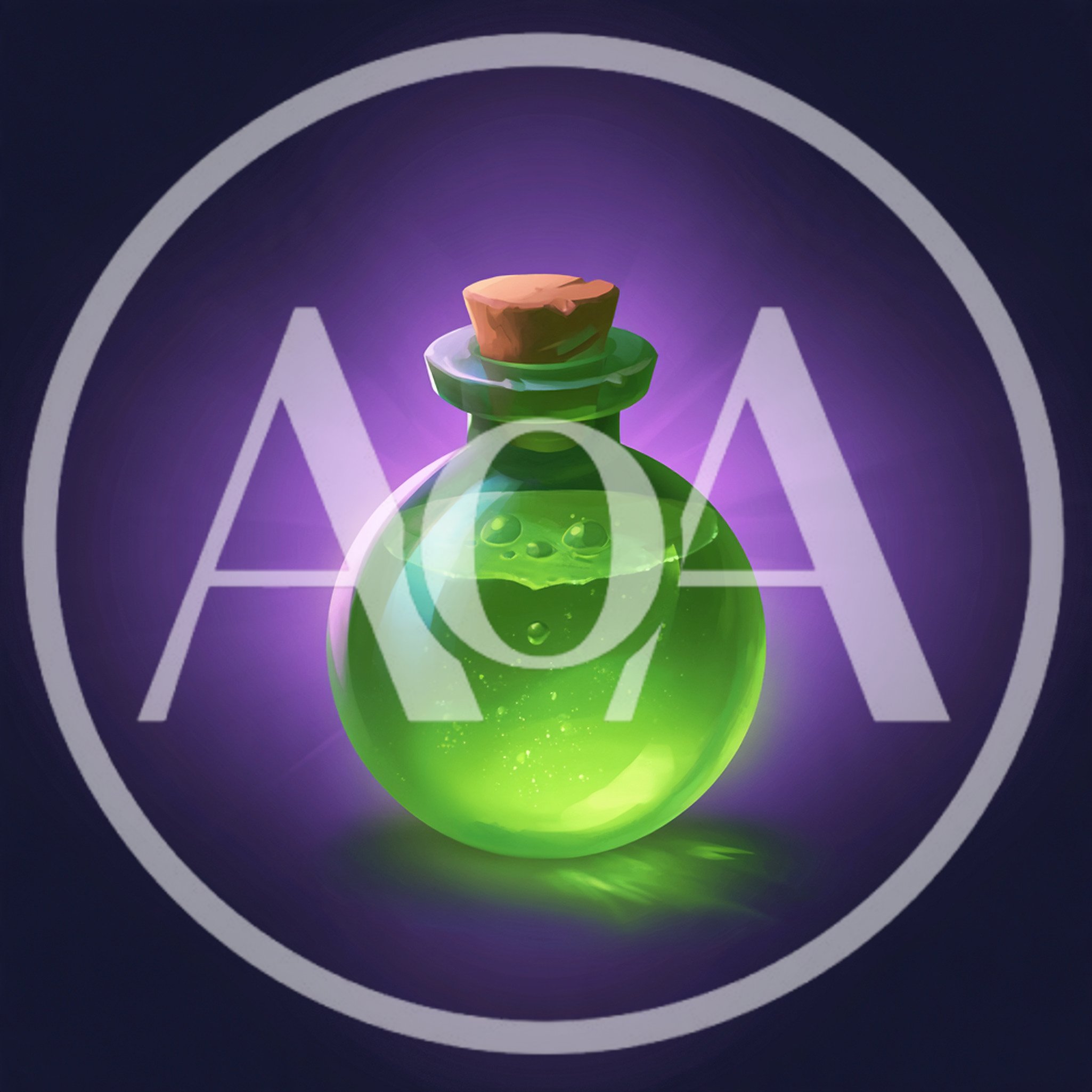 Glowing Green Magic Potion Bottle With Cork Stopper