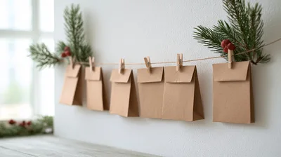 DIY Christmas Advent Calendar With Brown Paper Bags